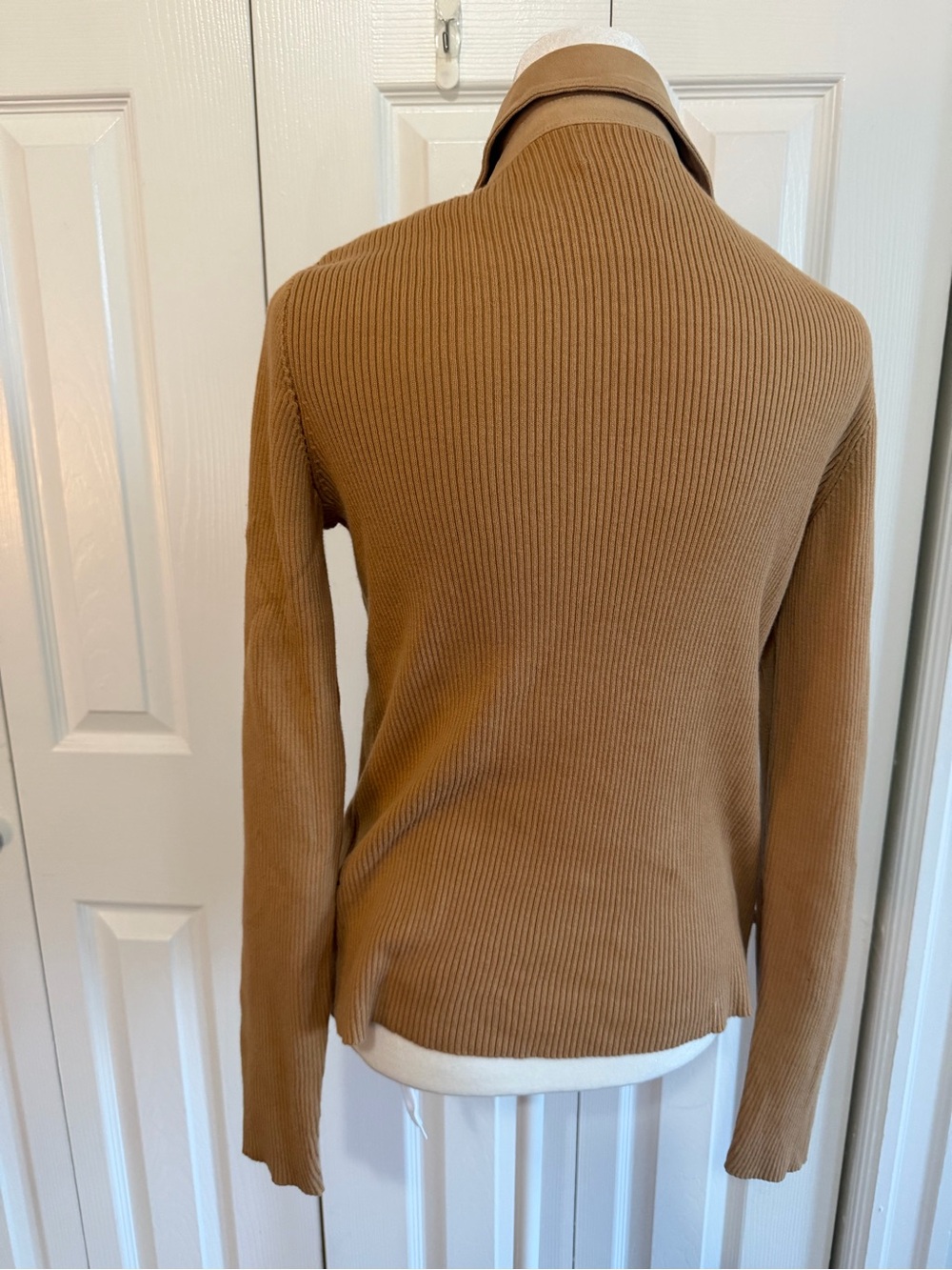 Lauren Ralph Lauren Lace Up Suede Collar Shirt Size Medium - Picture 2 of 3